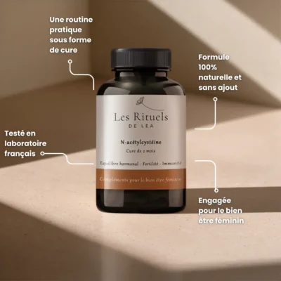 Complément alimentaire de N-acetylcystéine pour les douleurs de règle.