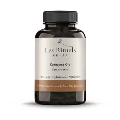 Complément alimentaire de coenzymes Q10 anti âge et anti ride qui hydrate intensémment la peau.