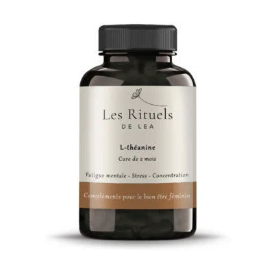 Complément alimentaire naturel de L-théanine pour la fatigue le stress et l'énergie.
