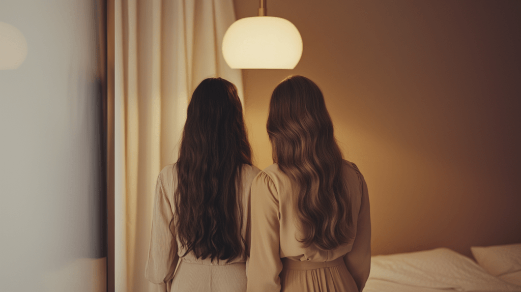 Deux femmes de dos qui ont réussi à faire pousser leur cheveux