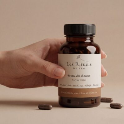 Complément alimentaire naturel pour la pousse des cheveux.